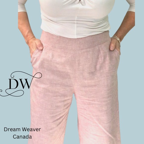 Wide Leg Pants | Blush Linen - Picture 5 of 13